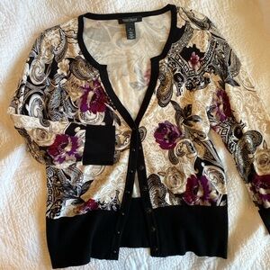 White House Black Market Patterned Cardigan